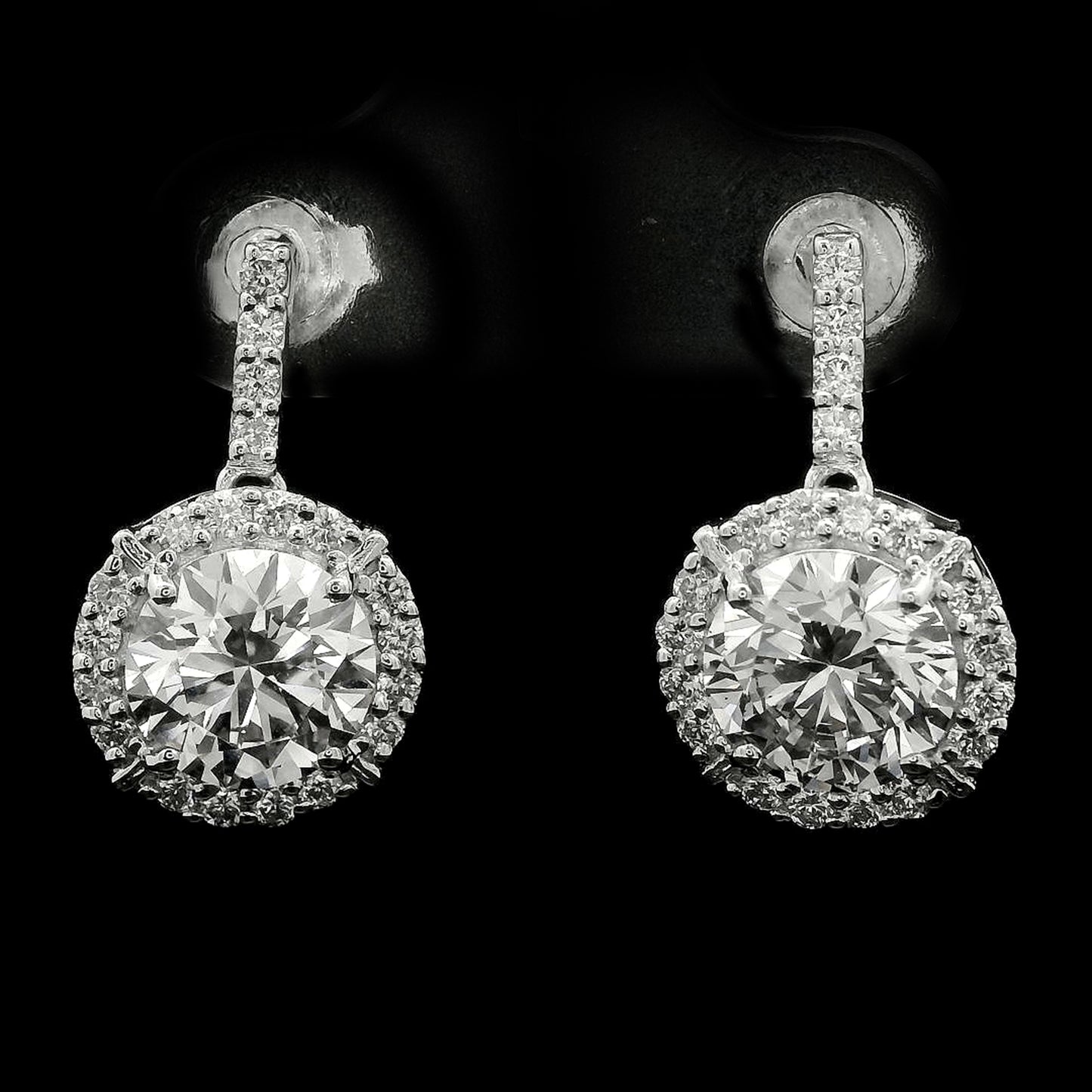 3.55 Carats Lab Grown Diamond 14K Gold Earrings