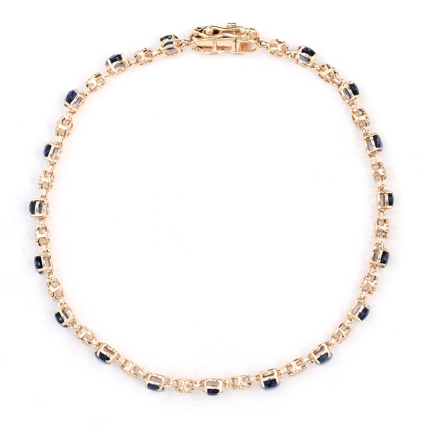 4.45 Ct Oval Sapphire 14K Gold Bracelet