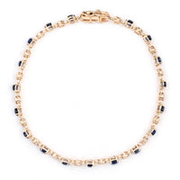 4.45 Ct Oval Sapphire 14K Gold Bracelet