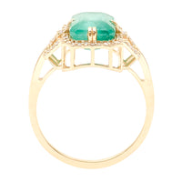 2.98 Ct Octagon Natural Emerald 14K Gold Ring