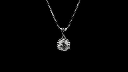1.45 Ct Round Lab Grown Diamond 14K Gold Pendant