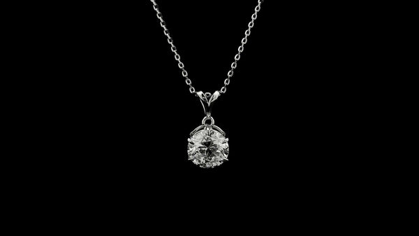 1.45 Ct Round Lab Grown Diamond 14K Gold Pendant