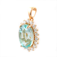 4.82 Ct Oval Emerald 18K Gold Pendant