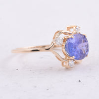3.25 Ct Oval Natural Tanzanite 14K Gold Ring