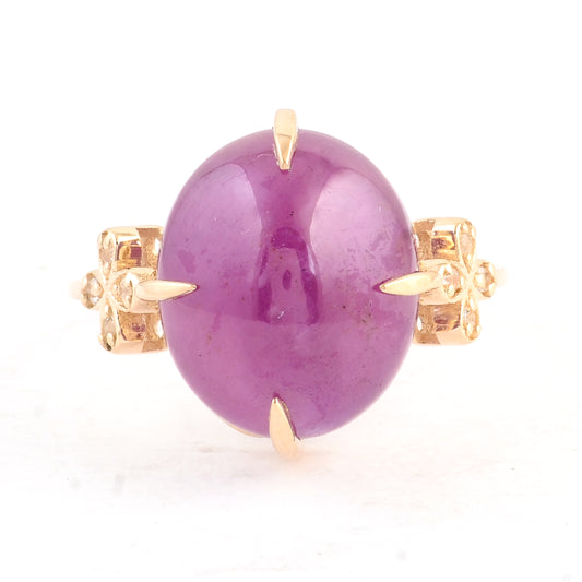 12.54 Ct Oval Ruby 14K Gold Ring