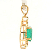 1.54 Ct Oval Emerald 14K Gold Pendant