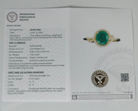 1.52 Ct Oval Mixed Cut Natural Beryl Emerald 14K Gold Ring