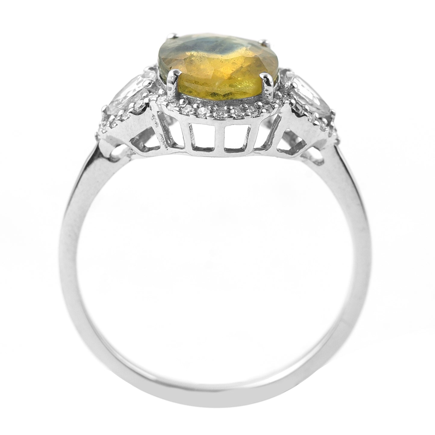 3.07 Ct Oval Mixed Cut Natural Bi-Coloured Sapphire 950 Platinum Ring