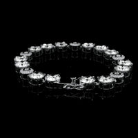 22.53 Ct Round Lab Grown Diamond 14K Gold Bracelet