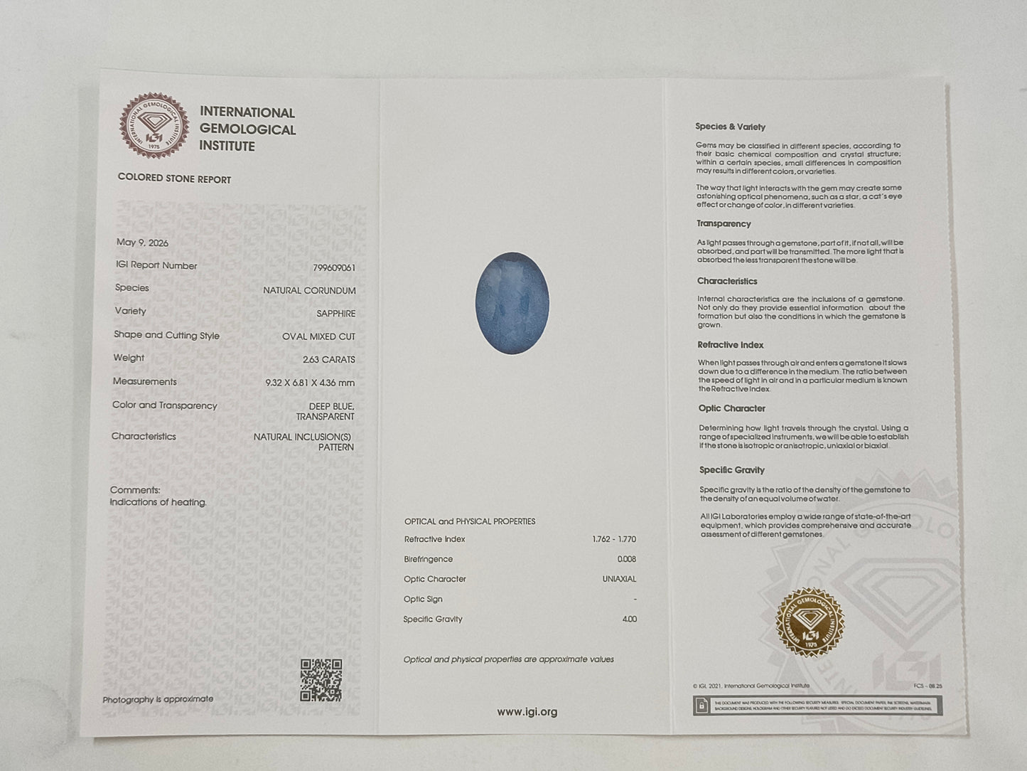 2.63 Natural Corundum Sapphire Oval Mixed Cut Gemstone