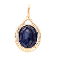 5.32 Ct Oval Mixed Cut Natural Sapphire 14K Gold Pendant