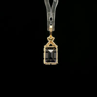 4.19 Ct Emerald Cut Lab Grown Sapphire 14K Gold Pendant