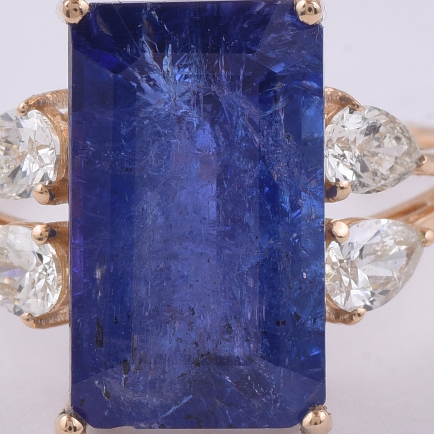 7.16 Ct Octagon Step Cut Natural Tanzanite 14K Gold Ring
