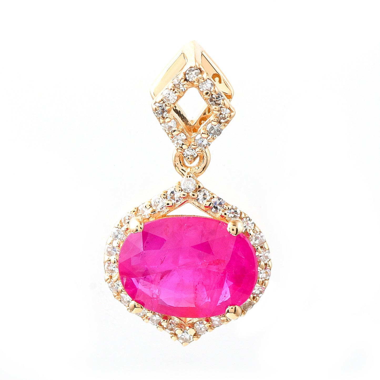 1.46 Ct Oval Ruby 14K Gold Pendant