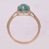 2.23 Ct Cushion Cabochon Cut Natural Emerald 14K Gold Ring