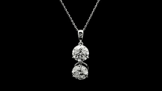3.21 Ct Round Lab Grown Diamond 14K Gold Pendant
