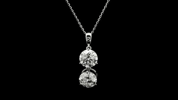 3.21 Ct Round Lab Grown Diamond 14K Gold Pendant