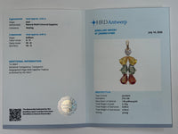 2.63 Ct Pear Natural Multi-Coloured Sapphire 14K Gold Pendant