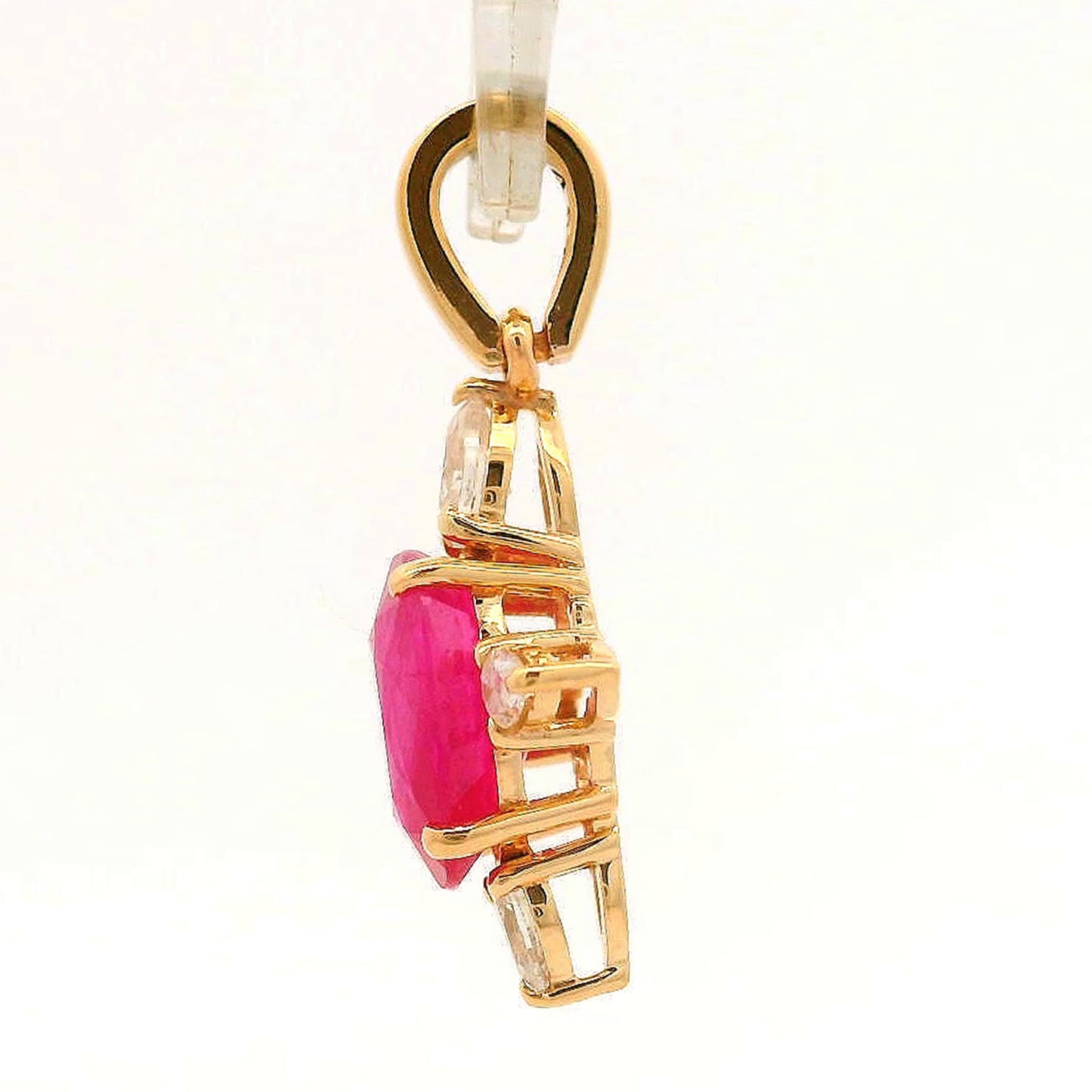 2.19 Ct Oval Ruby 14K Gold Pendant