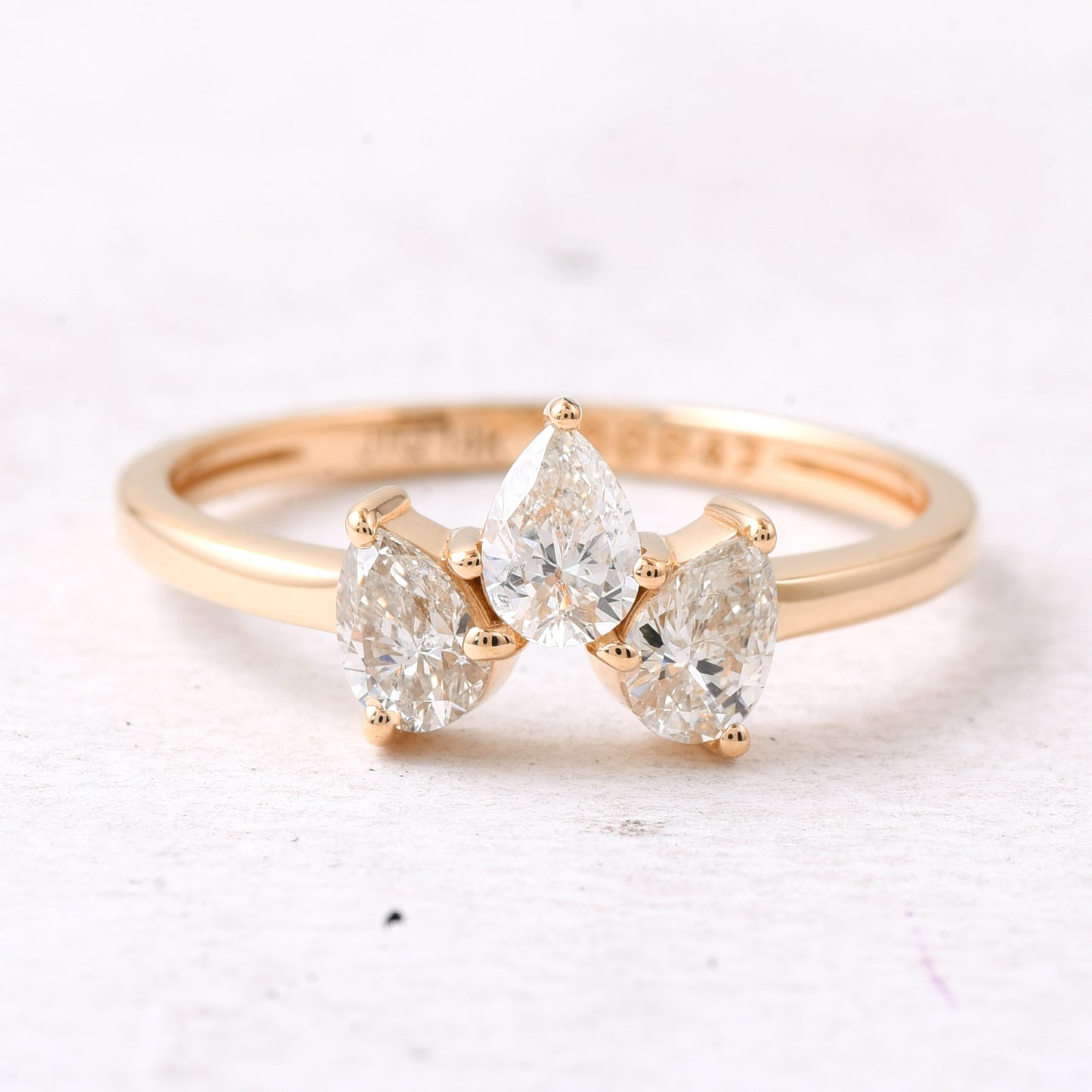 0.73 Ct Pear Diamond 14K Gold Ring