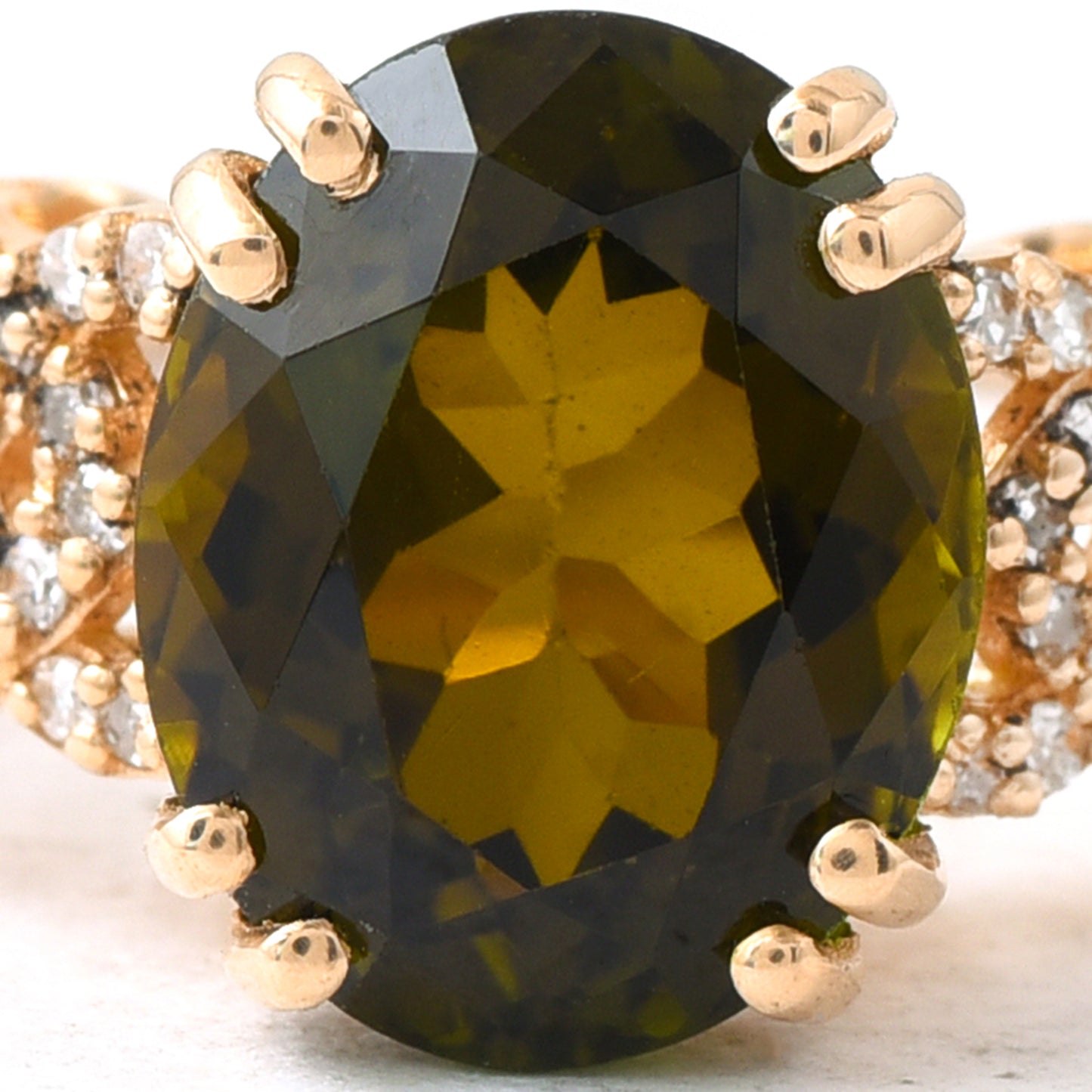 3.03 Ct Oval Tourmaline 14K Gold Ring
