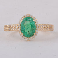 1.50 Ct Oval Emerald 9K Gold Ring