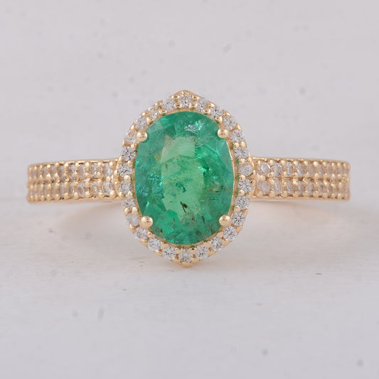 1.50 Ct Oval Emerald 9K Gold Ring