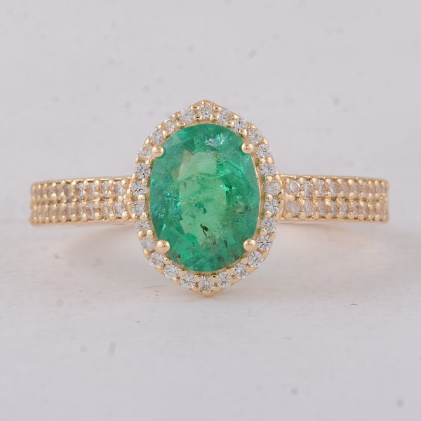 1.50 Ct Oval Emerald 9K Gold Ring