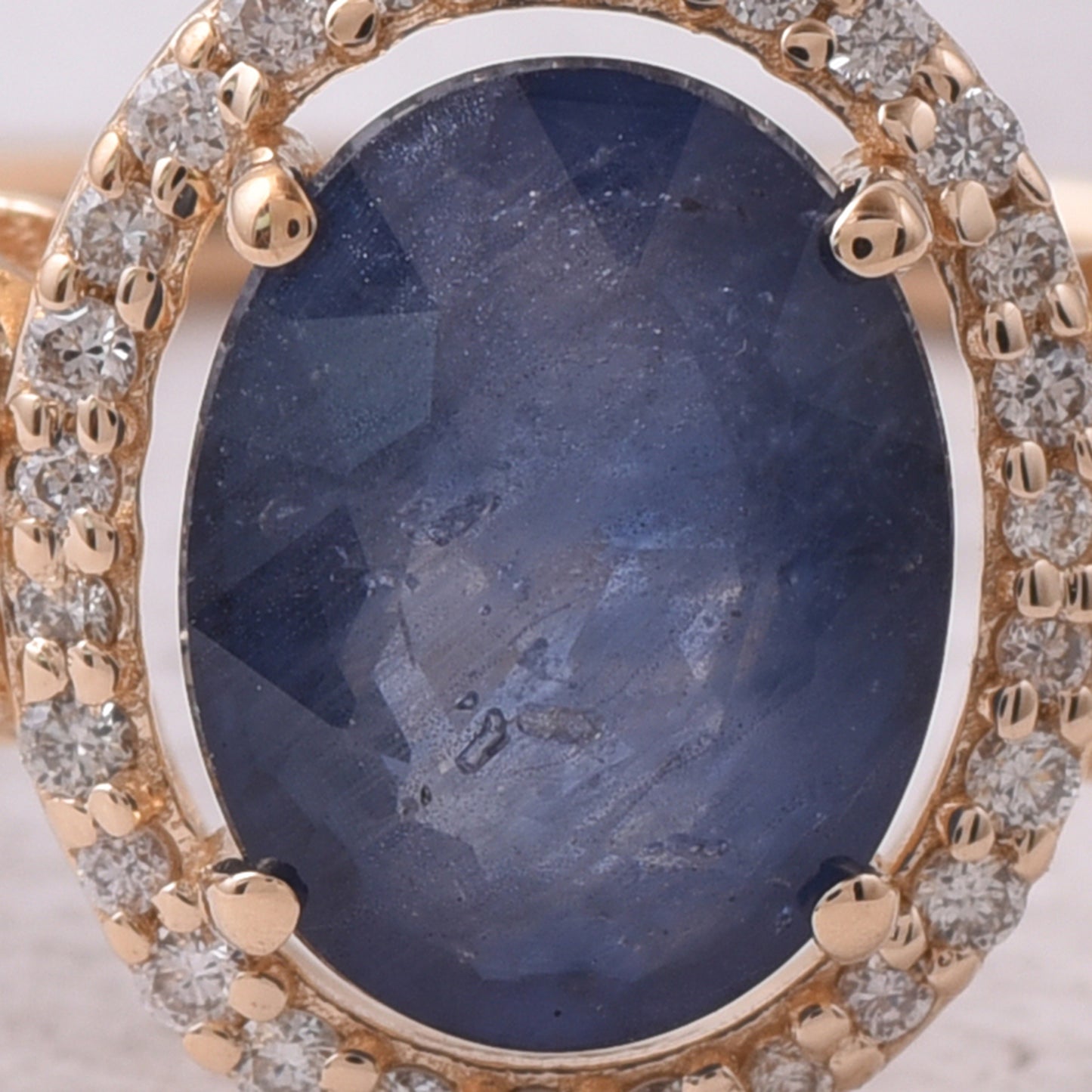 2.05 Ct Oval Mixed Cut Natural Sapphire 14K Gold Ring