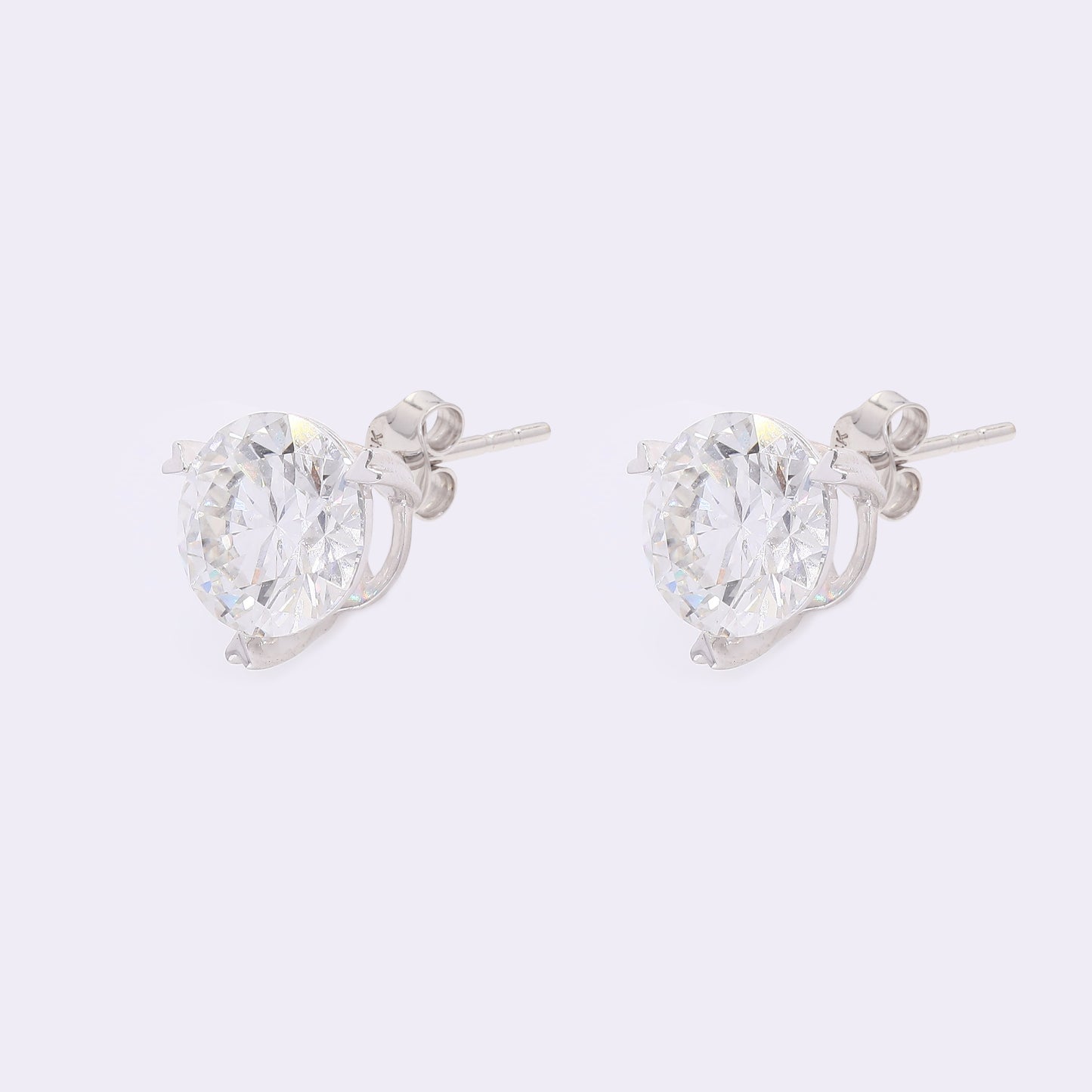 4.07 Carats Lab Grown Diamond 14K Gold Earrings