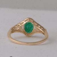 1.50 Ct Oval Emerald 9K Gold Ring