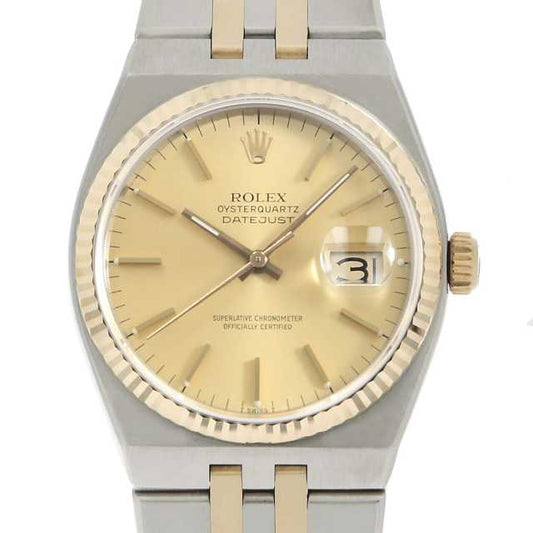 Pre-owned Rolex Oysterquartz 17013 Champagne Bar No. 98 Men's