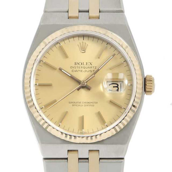 Pre-owned Rolex Oysterquartz 17013 Champagne Bar No. 98 Men's