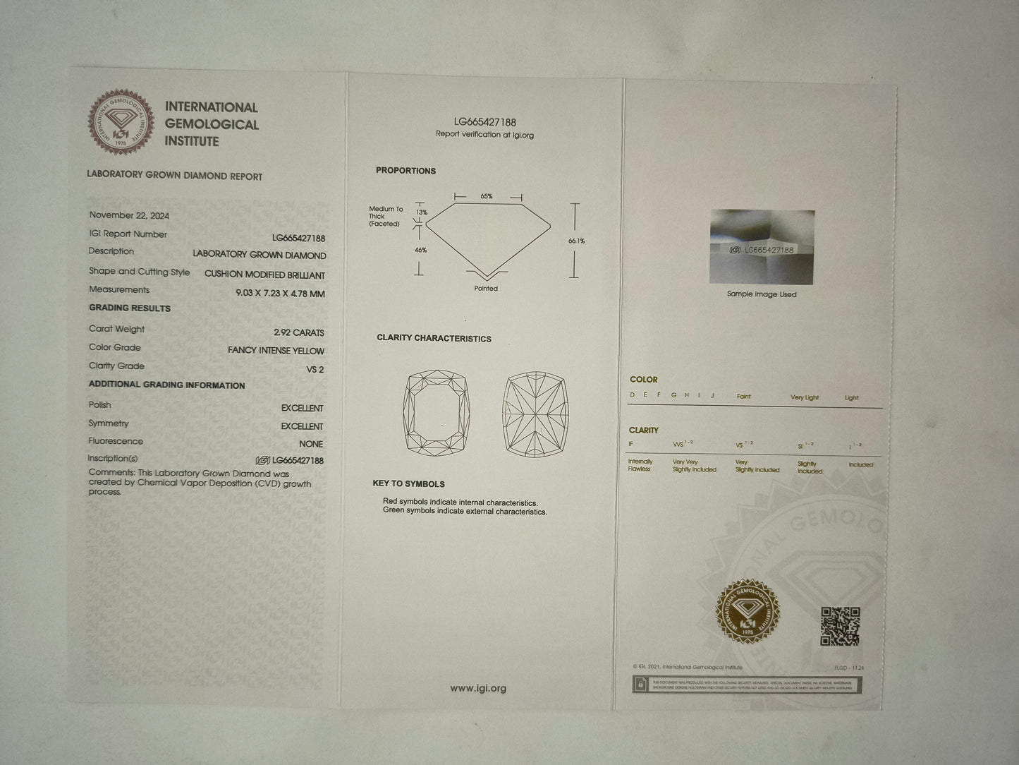 3.57 Ct Cushion Lab Grown Diamond 950 Platinum Ring