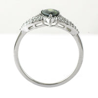 1.19 Ct Pear Mixed Cut Natural Green Sapphire 950 Platinum Ring