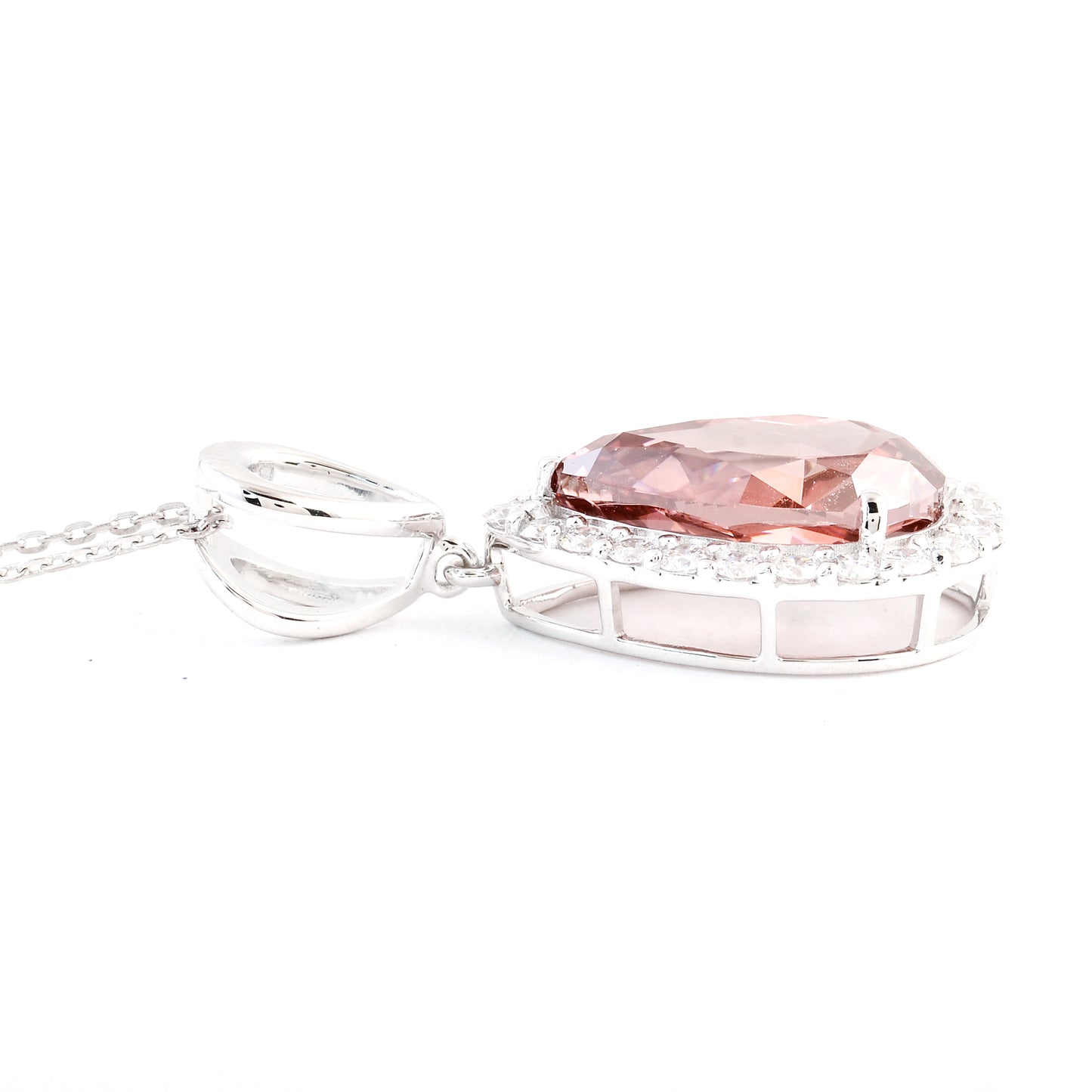 5.42 Carats Pink Lab Grown Diamond 14K Gold Pendant
