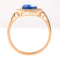 1.68 Ct Pear Mixed Cut Natural Sapphire 14K Gold Ring