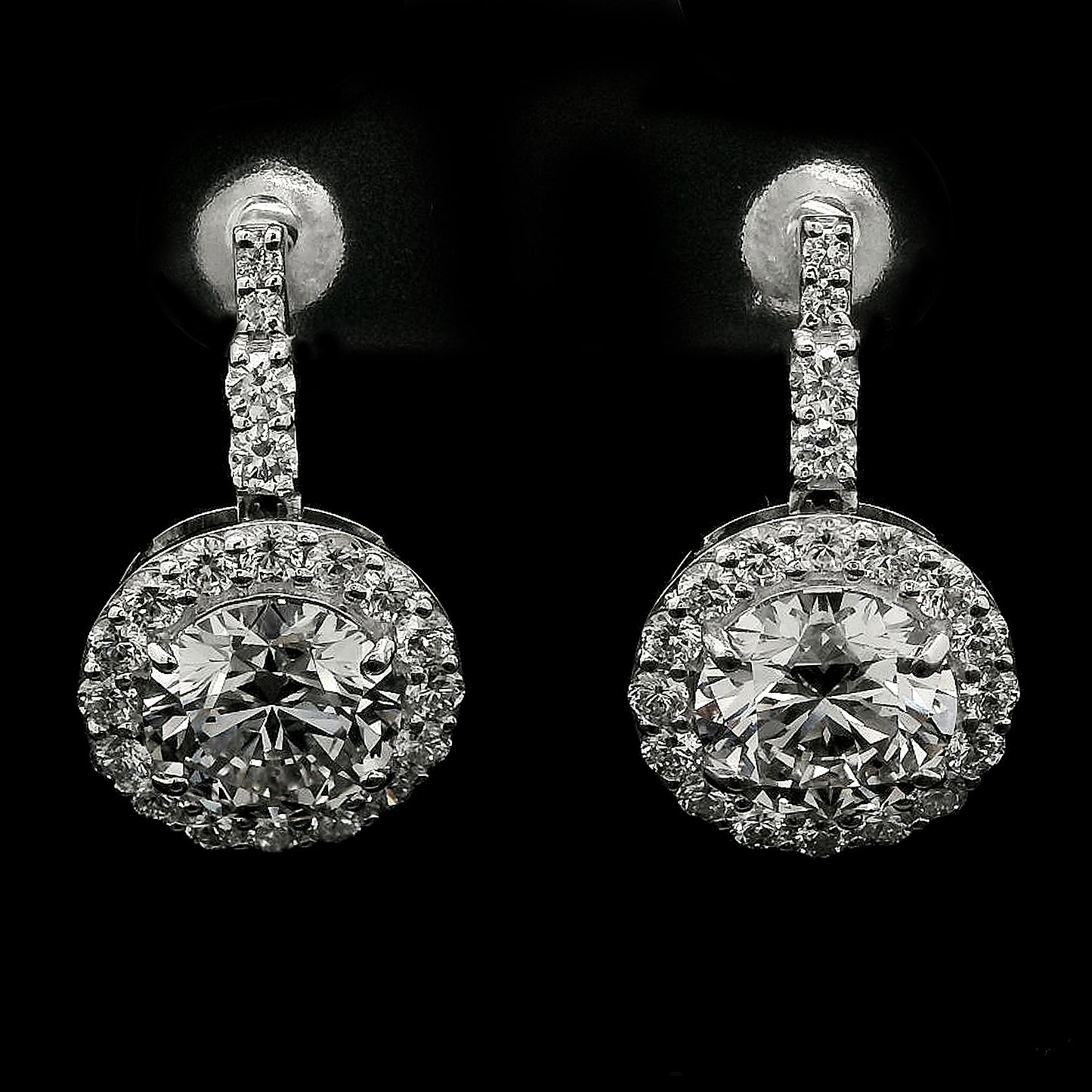 4.58 Carats Lab Grown Diamond 14K Gold Earrings