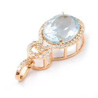2.75 Ct Oval Mixed Cut Natural Aquamarine 14K Gold Pendant