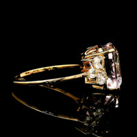 4.60 Ct Pear Kunzite 14K Gold Ring