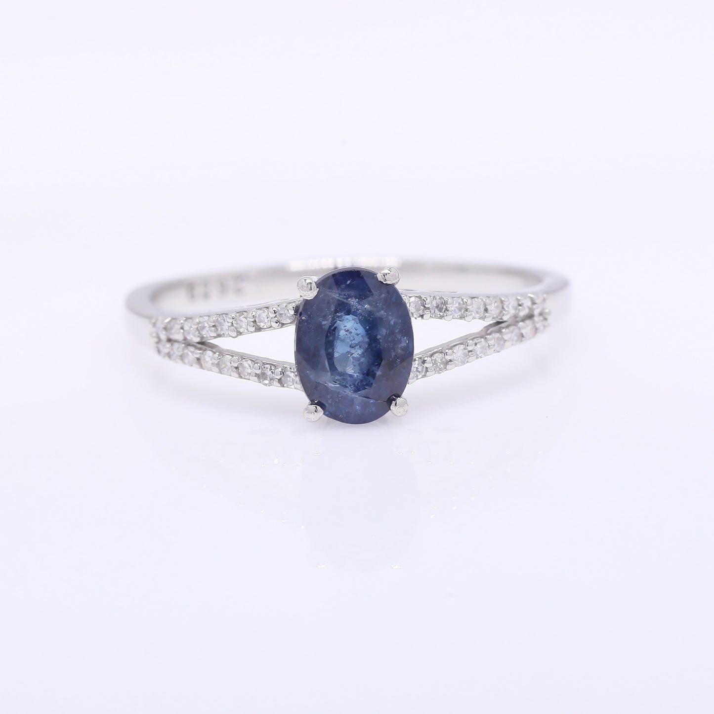 1.22 Ct Oval Mixed Cut Natural Sapphire 950 Platinum Ring