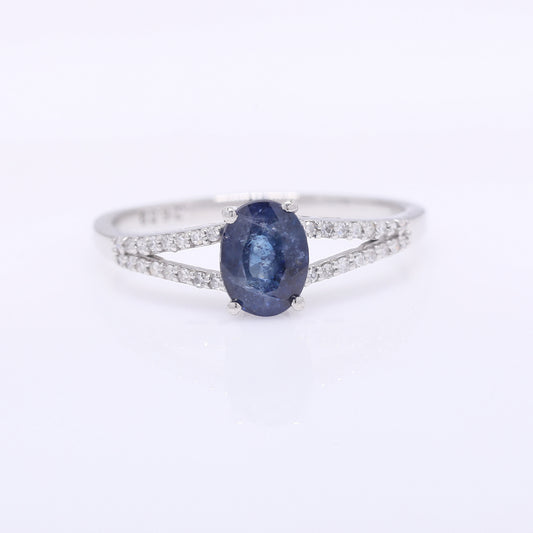 1.22 Ct Oval Mixed Cut Natural Sapphire 950 Platinum Ring