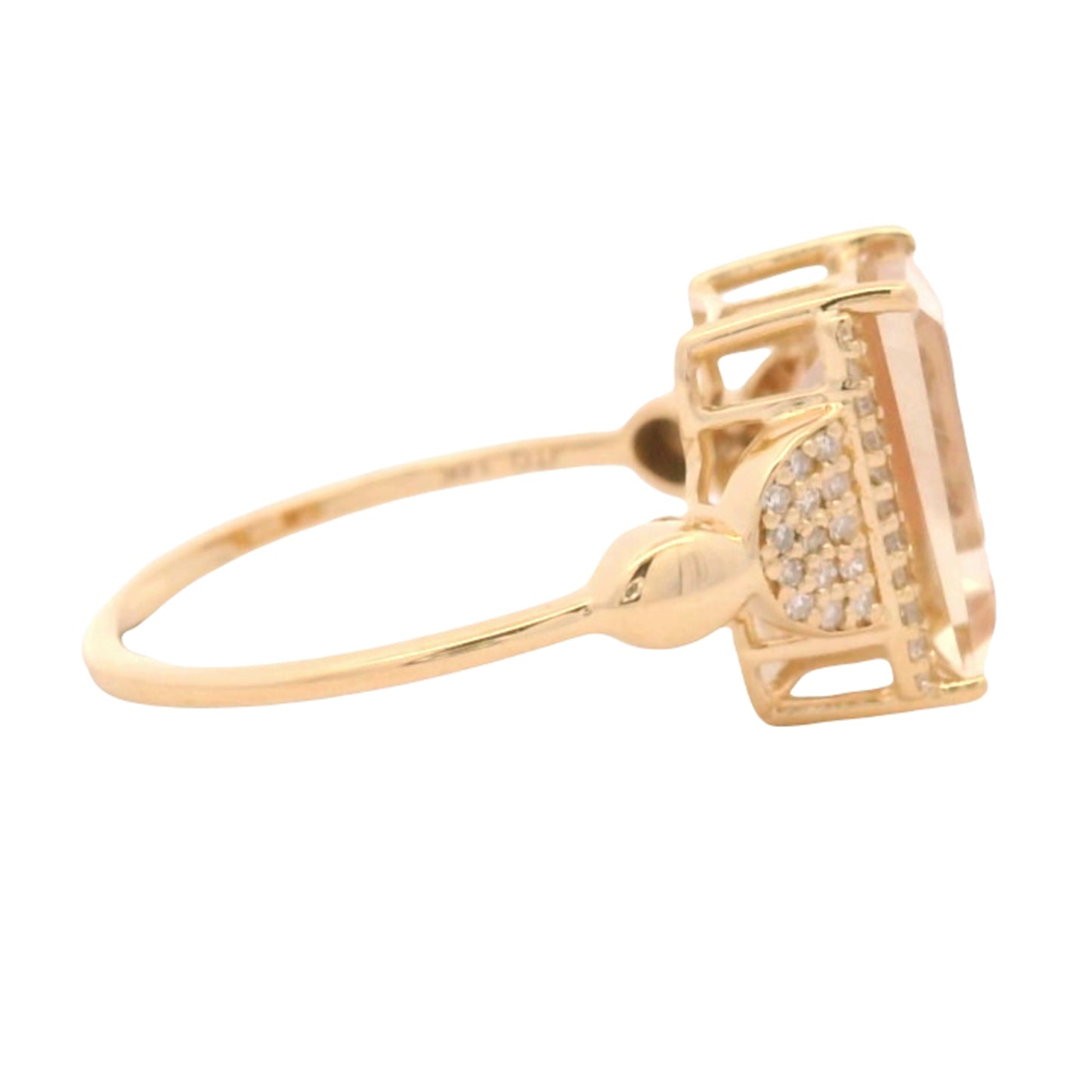 2.85 Ct Baguette Oregon Sunstone 14K Gold Ring