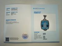 7.92 Ct Cushion Natural Aquamarine 14K Gold Pendant