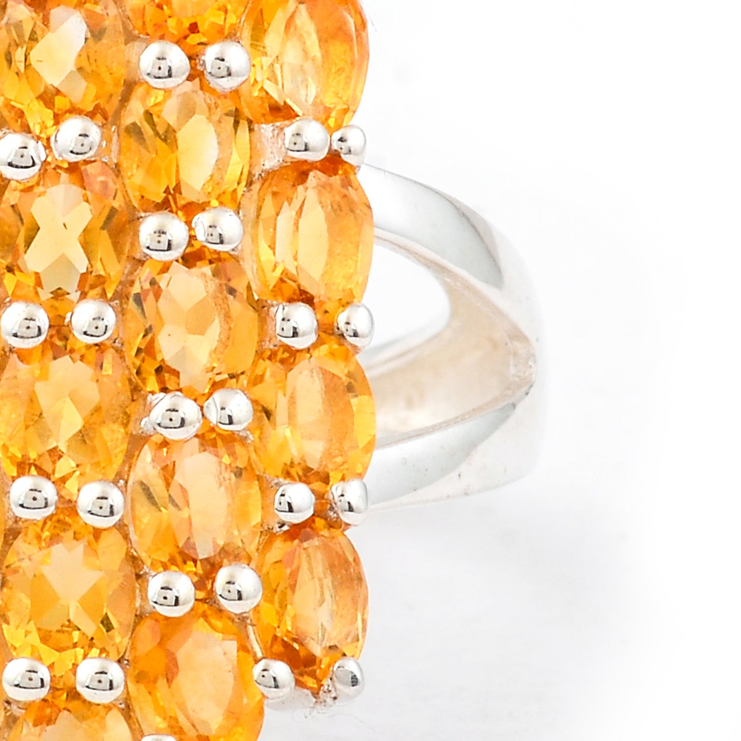 3.66 Ct Oval Citrine, 925 Sterling Silver Ring