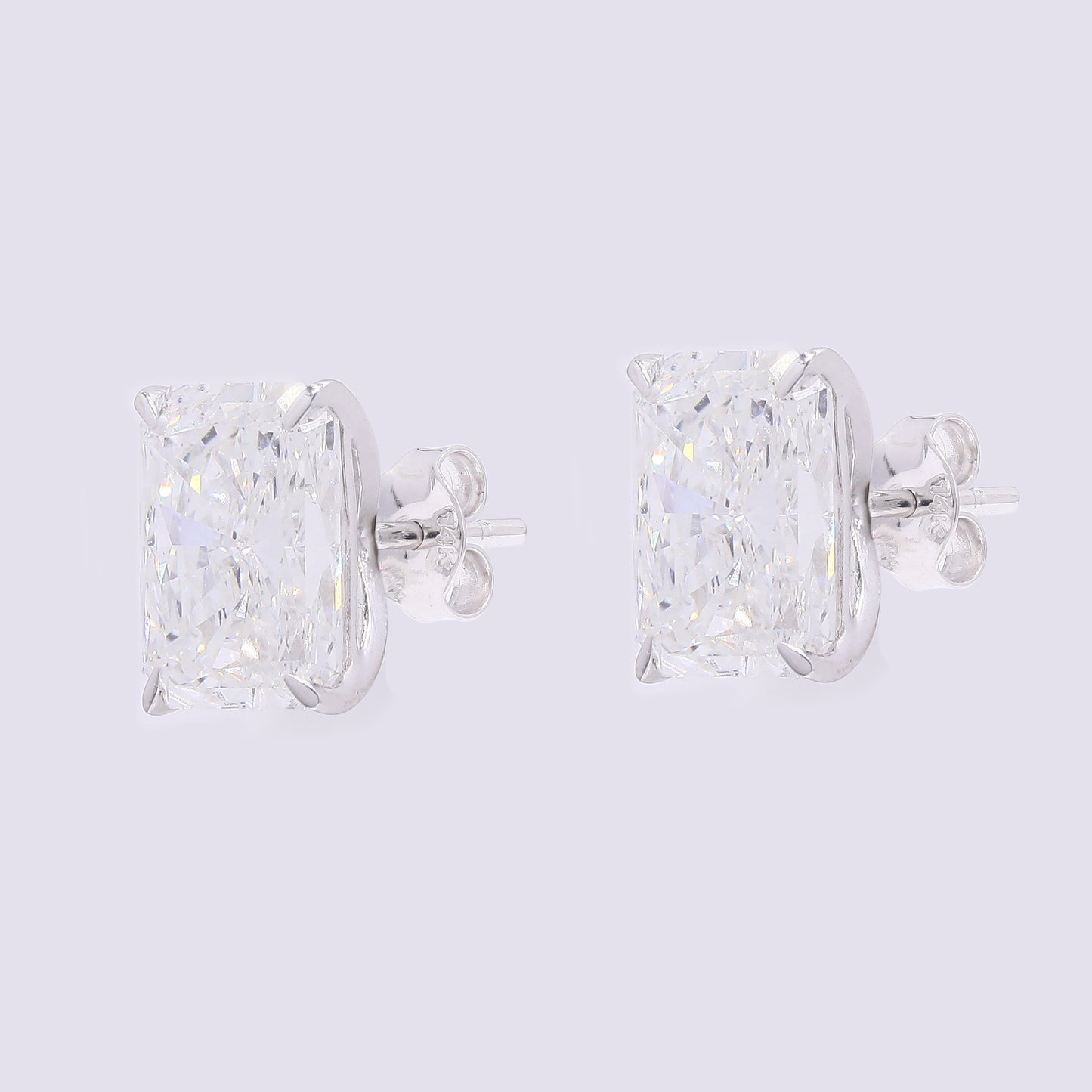 3.83 Carats Lab Grown Diamond 14K Gold Earrings