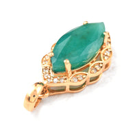 1.99 Ct Marquise Mixed Cut Natural Emerald 14K Gold Pendant