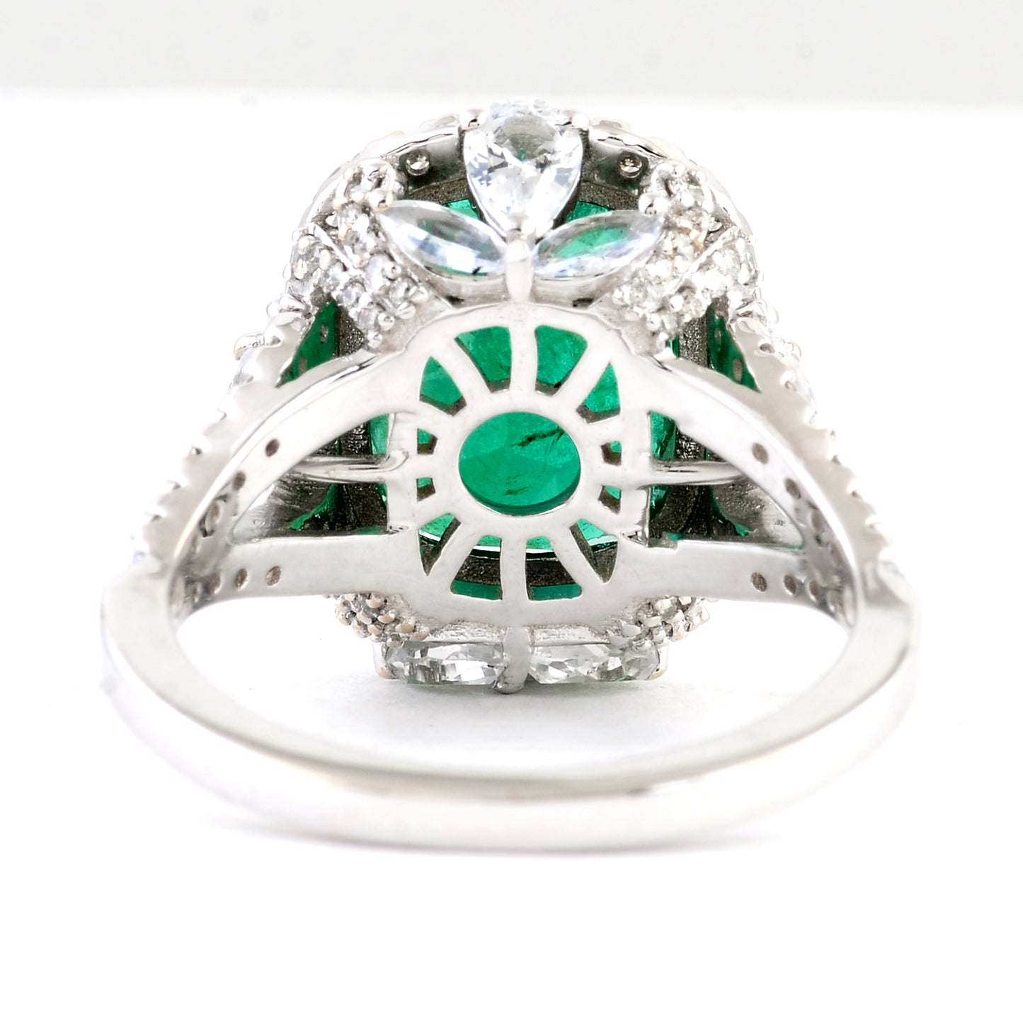 6.47 Ct Cushion Mixed Cut Natural Beryl Emerald 14K Gold Ring