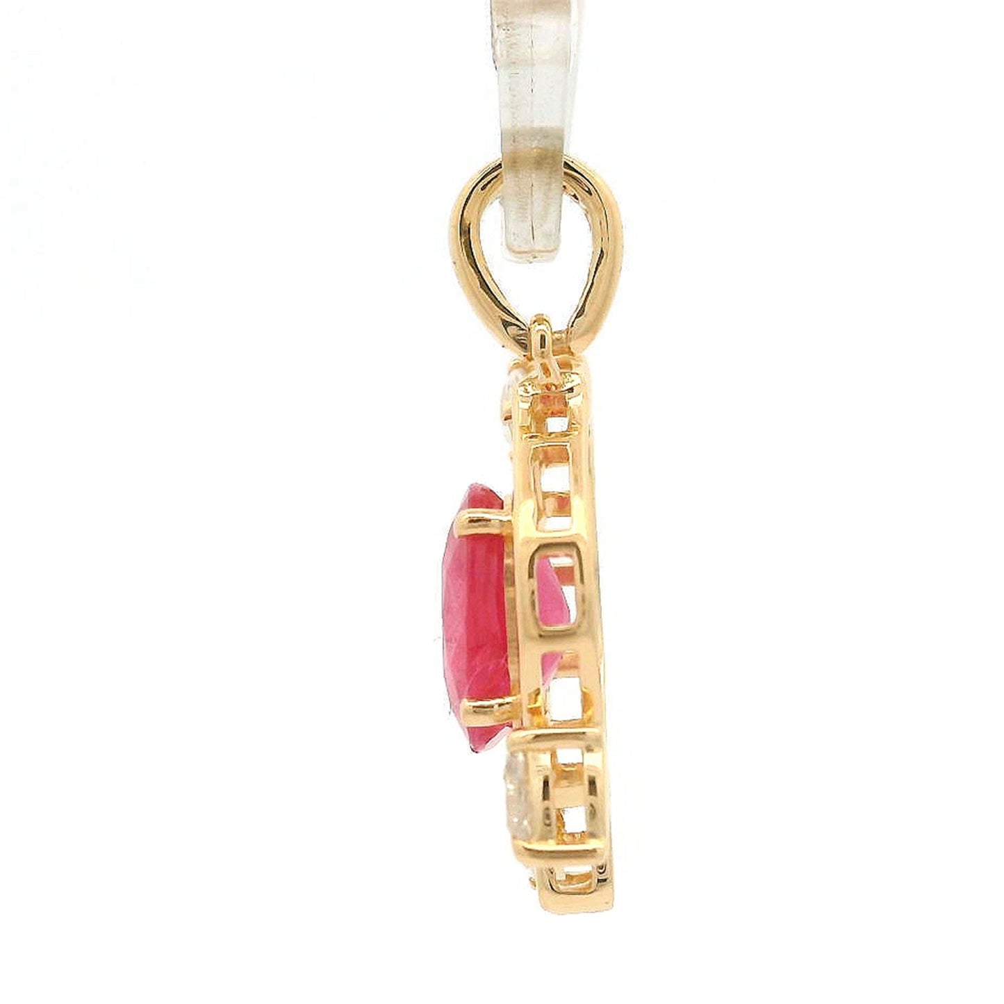 1.48 Ct Oval Ruby 14K Gold Pendant