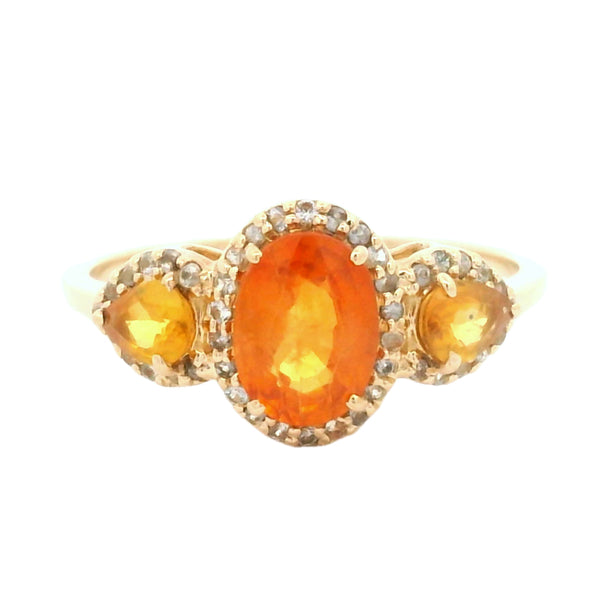 1.69 Ct Oval Multi Sapphire 14K Gold Ring